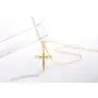 SEMBILAN Cross Cubic Zirconia Necklace 14K Gold Plated Copper Cross Pendant Necklace Copper Chain Jewelry for Women Ladies Teens Girls (Gold Cross Crystal-4)
