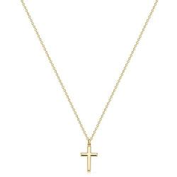 Fettero Cross Necklace Faith Pendant 14K Plated Dainty Chain Minimalist Simple Tiny God Lords Prayer Religious Jewelry Gift