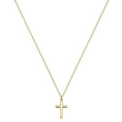 Fettero Cross Necklace Faith Pendant 14K Plated Dainty Chain Minimalist Simple Tiny God Lords Prayer Religious Jewelry Gift