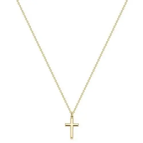 Fettero Cross Necklace Faith Pendant 14K Plated Dainty Chain Minimalist Simple Tiny God Lords Prayer Religious Jewelry Gift