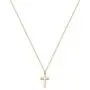 Fettero Cross Necklace Faith Pendant 14K Plated Dainty Chain Minimalist Simple Tiny God Lords Prayer Religious Jewelry Gift