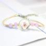 The Woos 9 Pcs Cute Handmade Friendship Bracelets Natural Dried Flower Dandelion Beaded Bracelet Adjustable Braided String Glass Ball Pendant Rope Bohemian Bracelets Bangles for Women Girls Jewelry
