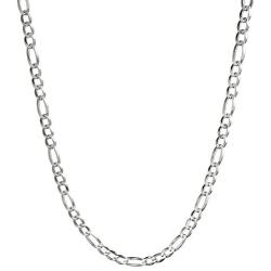 Solid 925 Sterling Silver Mens Italian 5mm Figaro Link Chain Necklace 16'' - 30''