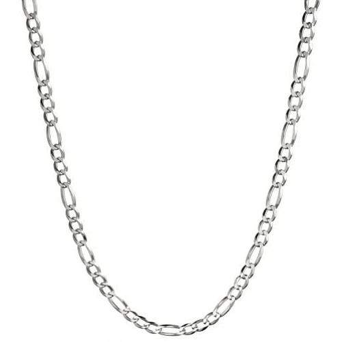 Solid 925 Sterling Silver Mens Italian 5mm Figaro Link Chain Necklace 16'' - 30''