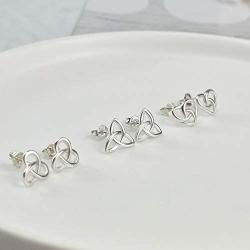 Celtic Earrings Sterling Silver Hypoallergenic Knot Studs Trinity Triquetra Earrings Pierced Jewelry Gift for Women Girls