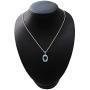 RB Gems Sterling Silver 925 Pendant Necklace Genuine Gemstone Cushion Cut 14x10 mm, Rhodium-Plated Finish, 18”
