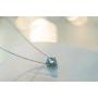 Thaya S925 Sterling Silver Pendant Necklace Mermaid Tail Blue Crystal Gemstone Necklace Chain for Women or Girls Gift (15'' + 2'')