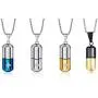 VNOX Jewelry Stainless Steel Cross Capsule Medicine Pill Pendant Necklace,Multi Color Option