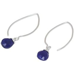 NOVICA Sterling Silver and Lapis Lazuli Dangle Earrings, Sublime