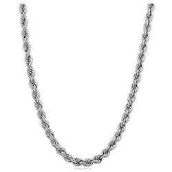 Verona Jewelers 925 Sterling Silver Diamond-Cut Rope Chain Necklace 2MM, 3MM, 4MM - 925 Braided Twist Italian Necklace, 925 Gold Rope Chain, 14K Gold Over Silver Rope Chain Necklace