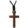 Natural Walnut Wood Cross Pendant Necklace for Men Women Children Kids Boy Girl Gift Necklace Wooden Car Rearview Mirror Pendant