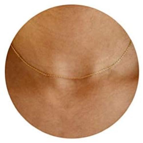 Vavily Dainty Thin Chain Choker Necklace for Women 14k Plated Gold Minimalist Short Chain Necklaces Jewelry Gift