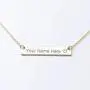 Customizable Your Name Bar Necklace Gift - Custom Jewelry Plated in 16k Rose Gold - Personalized Engraved Accessories for Wedding, Birthday, Graduation, Mothers Day, Christmas - With Present Box
