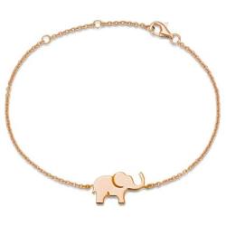 FANCIME White/Yellow/Rose Gold Plated 925 Sterling Silver Cute Cable Link Chain Dainty Delicate Elephant Bracelet Jewelry For Women Girls, 15 + 3cm