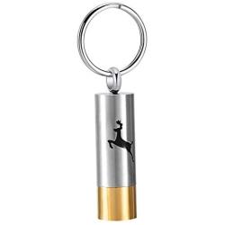 Deer Cylinder Cremation Jewelry for Ashes Stainless Steel Keepsake Pendant Memorial Jewelry Keepsake Ashes Holder Urn Necklace for Men Women