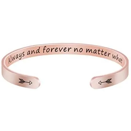 MEMGIFT Rose Gold Bracelets for Women Inspirational Cuff Bagnle Stainless Steel Jewelry Christmas Birthday Gifts for Her Funny Secret Message MEMGIFT Rose Gold Bracelets for Women Inspirational Cuff Bagnle Stainless Steel Jewelry Christmas Birthday Gifts for Her Funny Secret Message