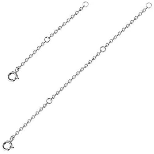 925 Sterling Silver Necklace Extenders Adjustable Extension Chain for Necklace Bracelet Anklet 2 pcs