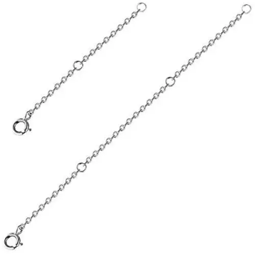 925 Sterling Silver Necklace Extenders Adjustable Extension Chain for Necklace Bracelet Anklet 2 pcs 925 Sterling Silver Necklace Extenders Adjustable Extension Chain for Necklace Bracelet Anklet 2 pcs