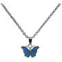 Mood Temperature Necklace Color Change Pendant Emotion Butterfly Women Stainless Steel Long Chain Jewelry