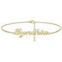 Turandoss Personalized Name Ankle Bracelets for Women, 14K Gold Filled Handmade Name Anklet Personalized Summer Ankle Bracelets for Women Girls Beach Gifts