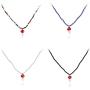 Pingyongchang Cute 4pcs Colorful Beads Chain Dainty Mushroom Shape Pendant Necklace Set Sweet Fresh Vegetables Mushroom Choker Jewelry Set for Women Girls Men