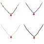 Pingyongchang Cute 4pcs Colorful Beads Chain Dainty Mushroom Shape Pendant Necklace Set Sweet Fresh Vegetables Mushroom Choker Jewelry Set for Women Girls Men