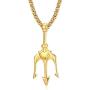 FAANCU Poseidon God of The Sea Trident Necklace Stainless Steel Pendant for Men Hip Hop Jewelry