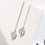 HZJCC White gold plated Cat dangle Earrings for women long chain drop earrings Tassels Jewelry
