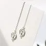 HZJCC White gold plated Cat dangle Earrings for women long chain drop earrings Tassels Jewelry HZJCC White gold plated Cat dangle Earrings for women long chain drop earrings Tassels Jewelry