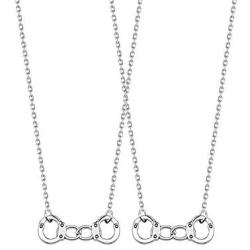 KUIYAI Partners in Crime Necklace BFF Necklaces Set of 2 Best Friends Jewelry