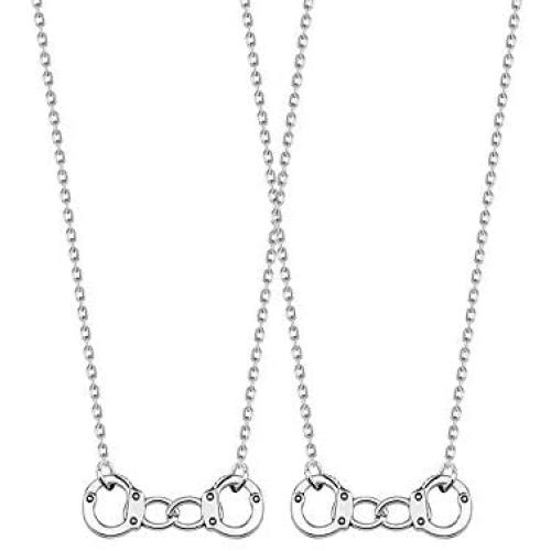 KUIYAI Partners in Crime Necklace BFF Necklaces Set of 2 Best Friends Jewelry