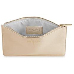 Katie Loxton Maid of Honor on Metallic Gold Womens Boxed Bridal Perfect Pouch & Charm Bracelet 2 Piece Set