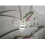 La Menagerie Bee Silver Origami Jewelry - Silver Geometric Chain Necklace – 925 Sterling Plated Silver Necklace for Women & Girls – Stylish Bee Pendant Necklace