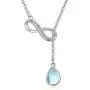 Moonstone Necklace Teardrop Pendant Necklace with Infinity Symbol Sterling Silver Water drop Y-Necklace Jewelry Gifts for Women