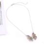 Isaloe Butterfly Necklace Hollow Rainbow Crystal Butterfly Pendant Necklace Cute Insect Jewelry for Women Girls Charms Gifts