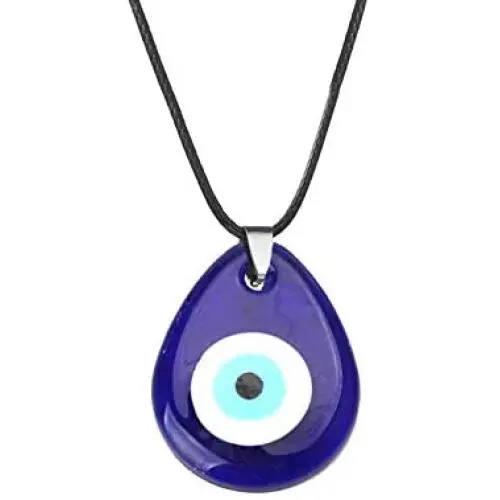 Evil Eye Pendant Necklace Glass Leather Rope Chain Turkish Protact Lucky Necklace for Women Men Evil Eye Pendant Necklace Glass Leather Rope Chain Turkish Protact Lucky Necklace for Women Men