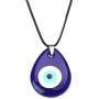 Evil Eye Pendant Necklace Glass Leather Rope Chain Turkish Protact Lucky Necklace for Women Men