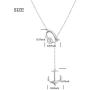 S925 Sterling Silver Anchor and Rope Nautical Necklace Adjustable Lariat Anchor Y Necklace for Women Jewelry Gifts