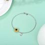 LONAGO 925 Sterling Silver Sunflower Bracelet Daisy Flower Jewelry You are My Sunshine Link Chain Gift for Women Mom