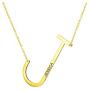 Joycuff Personalized Name Necklace Oversize Initial Pendant Large Letter 18K Real Gold Birthday Gifts for Teen Girl Women Wife Girlfriend Sister Daughter Best Friend