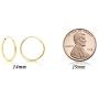 14k Yellow Gold Round Endless Hoop Earrings - 10-18mm