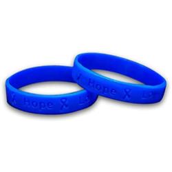 Fundraising For A Cause | Blue Colon Cancer Bracelets- Blue Ribbon Cancer Awareness Silicone Bracelets for Adults