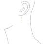 Delicate Three Colorful Pastel Crystal Pink Green Multi Color Dangle Long Chain Butterfly Threader Earrings For Women Teens Stabilizing U Wire 18K Gold Plated