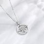 CELESTIA Sterling Silver Compass Necklace for Women Friendship Pendant Circle Necklace Graduation Christmas Gifts for Women Girls - 18 Chain
