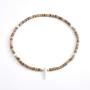 Fstrend Beads Necklace Coconut Shell Horn Pendant Brown Natural Beaded Handmade Necklace Jewelry for Women and Men (Brown)