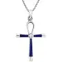 AeraVida Ankh Hieroglyph Eternal Life Simulated Blue Lapis-Lazuli .925 Sterling Silver Pendant Necklace