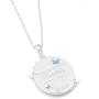 Disney Cinderella Silver Plated Sapphire Crystal Pendant, 18''