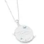 Disney Cinderella Silver Plated Sapphire Crystal Pendant, 18'' Disney Cinderella Silver Plated Sapphire Crystal Pendant, 18''