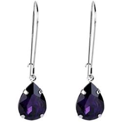 EVER FAITH Womens Austrian Crystal Elegant Teardrop Hook Dangle Earrings