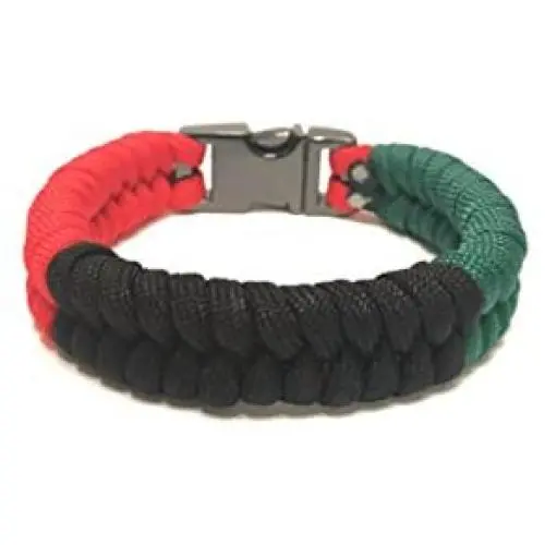 African American Flag Mens & Women Paracord Survival Bracelet Jewelry African American Flag Mens & Women Paracord Survival Bracelet Jewelry